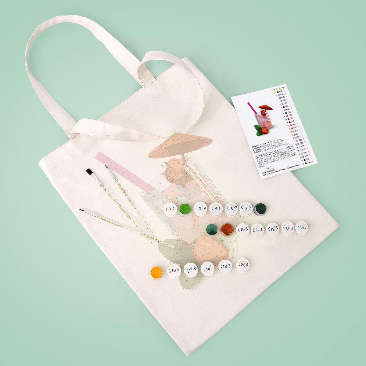 Iced Strawberry Cooler paint by numbers tote bag – image 5