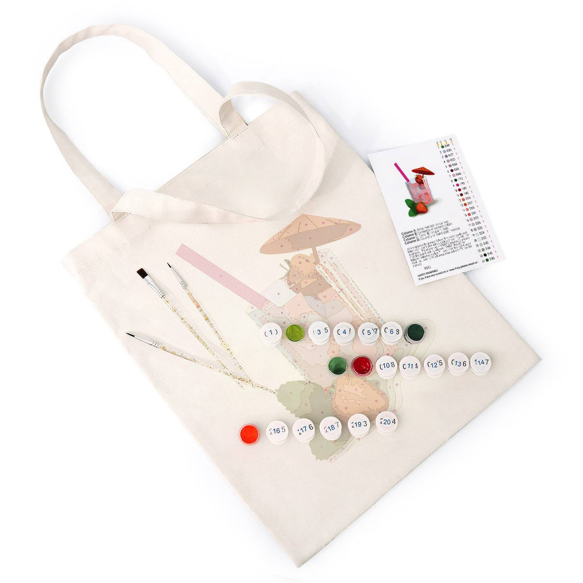 Iced Strawberry Cooler paint by numbers tote bag – image 6
