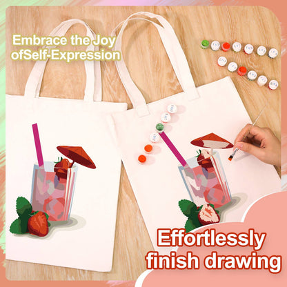 Iced Strawberry Cooler paint by numbers tote bag – image 7