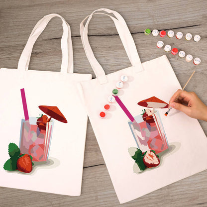 Iced Strawberry Cooler paint by numbers tote bag – image 8