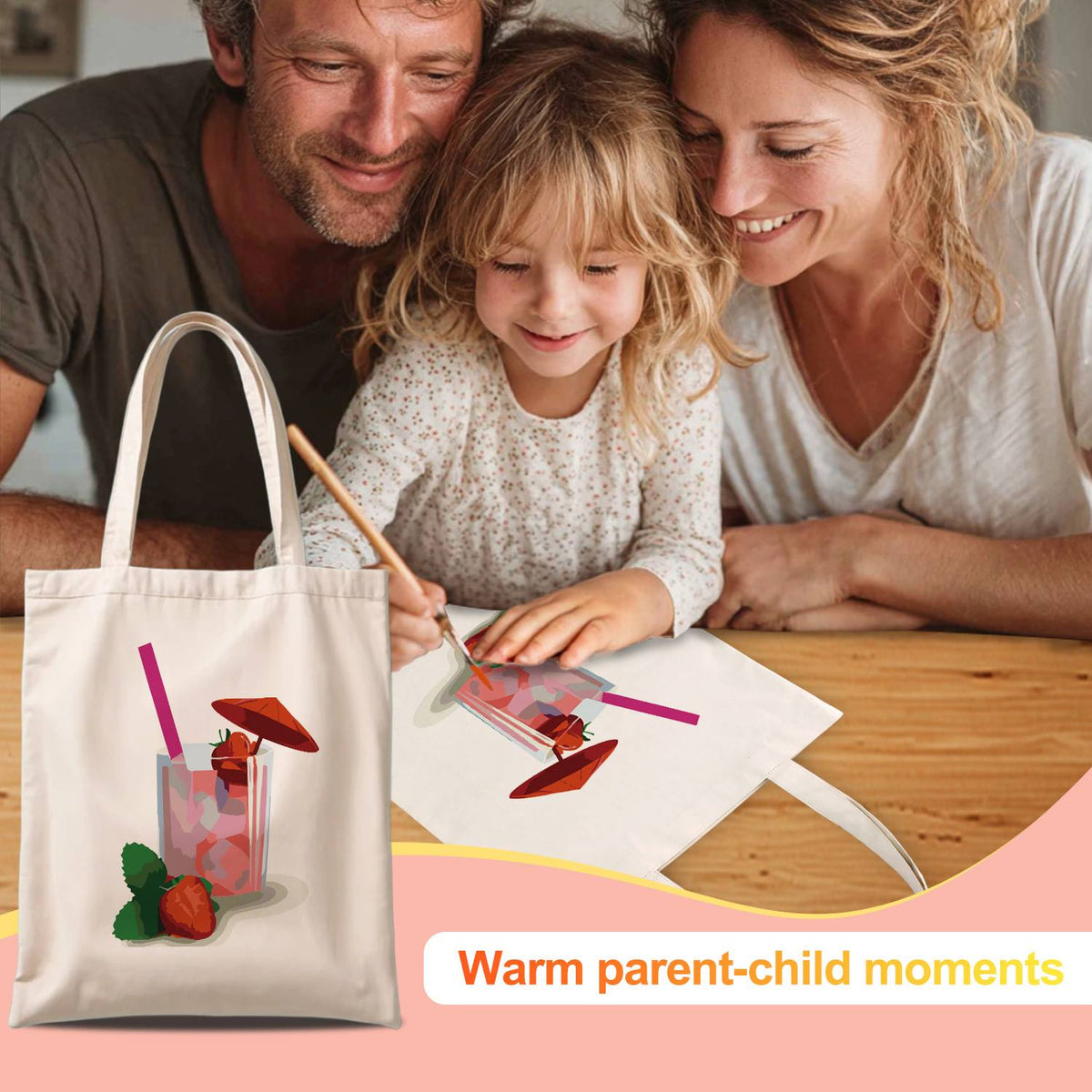 Iced Strawberry Cooler paint by numbers tote bag – image 12