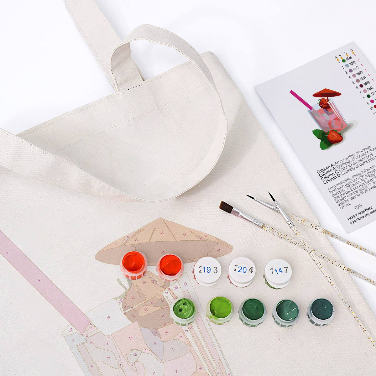 Iced Strawberry Cooler paint by numbers tote bag – image 17