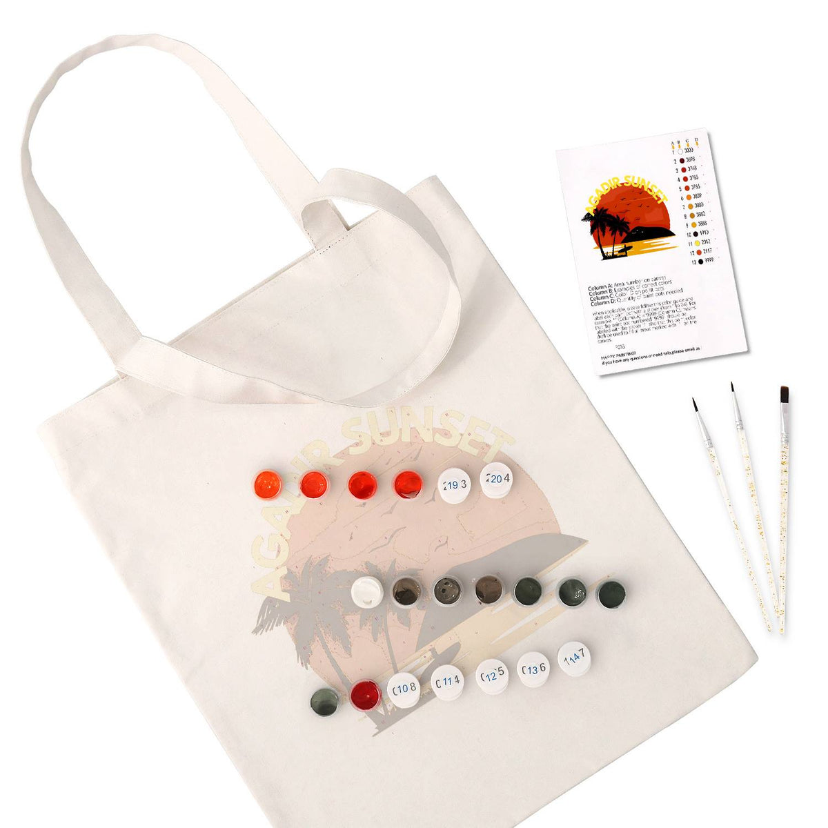 Blazing Sun Over the Palms paint by numbers tote bag – image 2