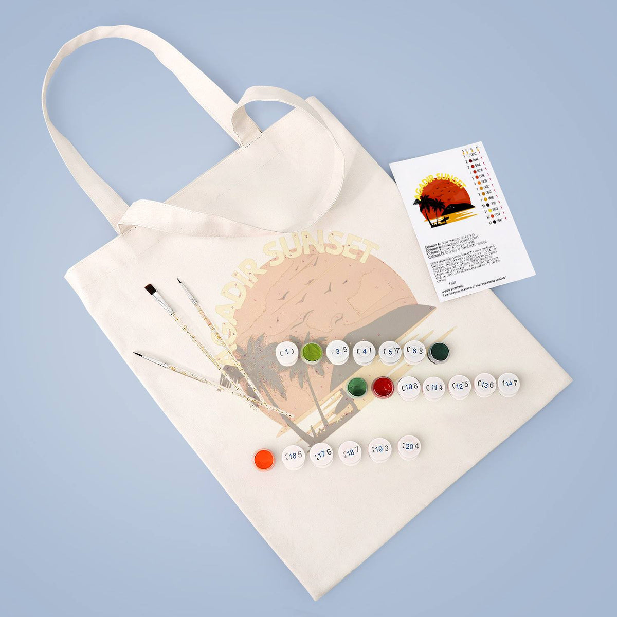 Blazing Sun Over the Palms paint by numbers tote bag – image 5