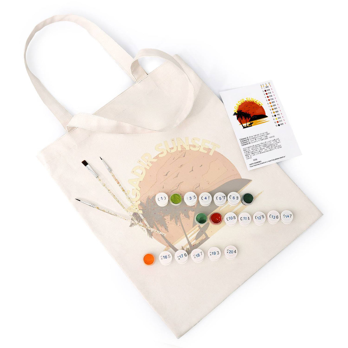 Blazing Sun Over the Palms paint by numbers tote bag – image 6