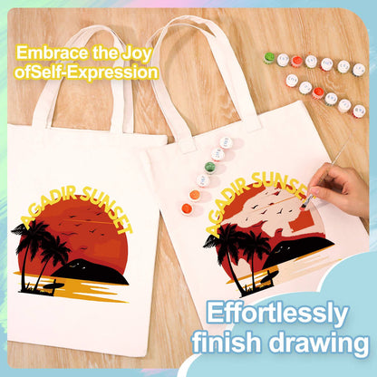 Blazing Sun Over the Palms paint by numbers tote bag – image 7