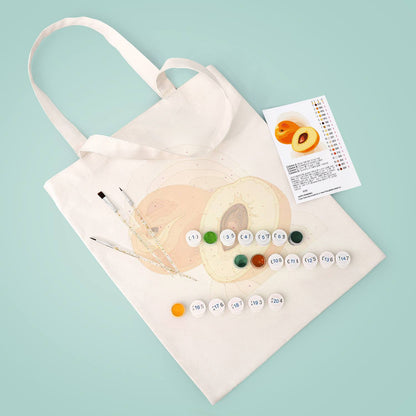 Halved Peaches with Stone paint by numbers tote bag – image 5