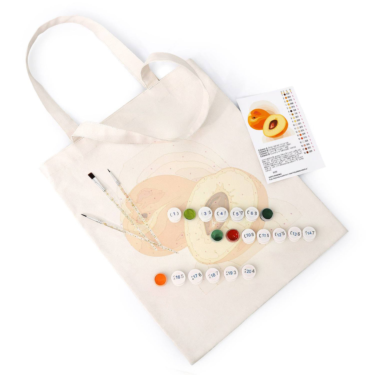 Halved Peaches with Stone paint by numbers tote bag – image 6