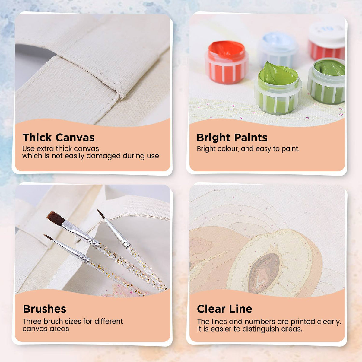Halved Peaches with Stone paint by numbers tote bag – image 10