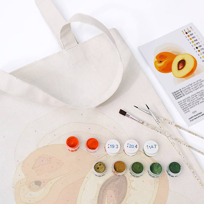 Halved Peaches with Stone paint by numbers tote bag – image 17