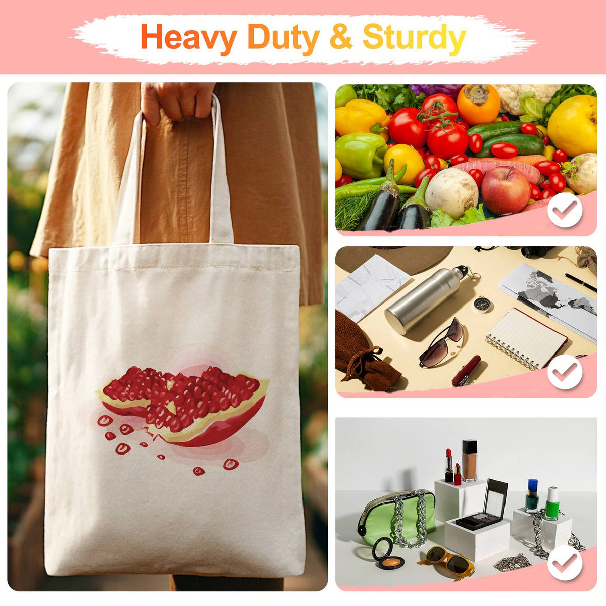 Split Pomegranate and Seeds paint by numbers tote bag – image 13