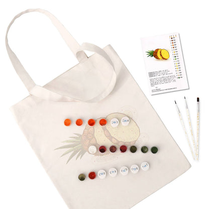 Sliced Pineapple with Crown paint by numbers tote bag – image 2
