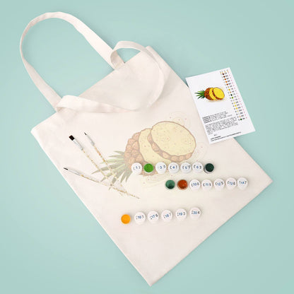 Sliced Pineapple with Crown paint by numbers tote bag – image 5
