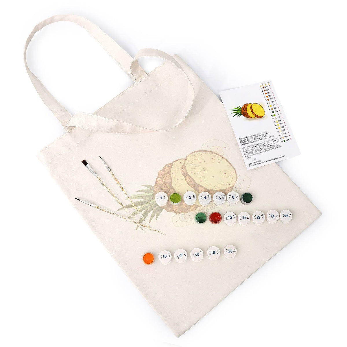 Sliced Pineapple with Crown paint by numbers tote bag – image 6