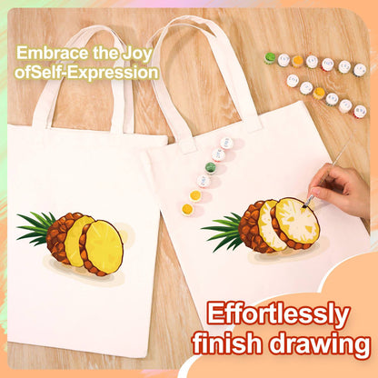 Sliced Pineapple with Crown paint by numbers tote bag – image 7