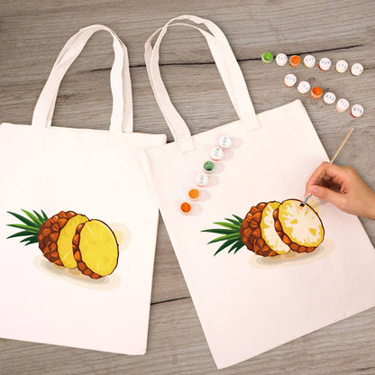 Sliced Pineapple with Crown paint by numbers tote bag – image 8