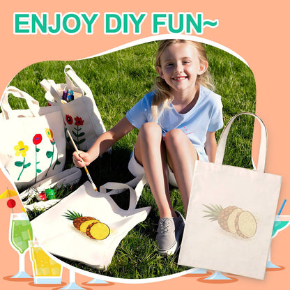 Sliced Pineapple with Crown paint by numbers tote bag – image 9