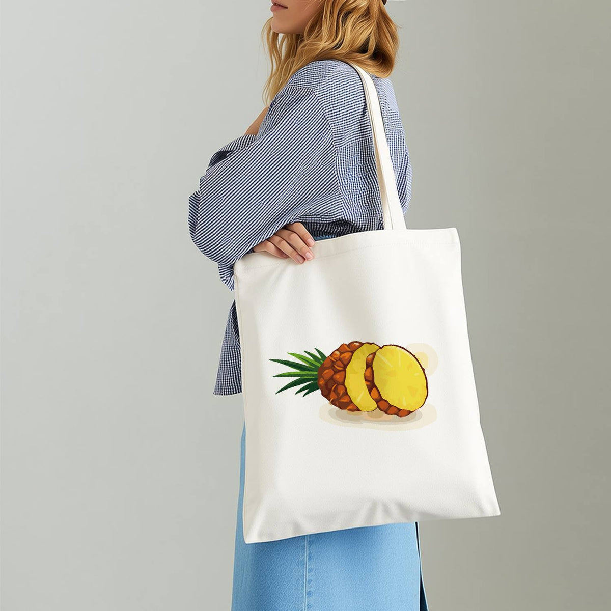 Sliced Pineapple with Crown paint by numbers tote bag – image 14