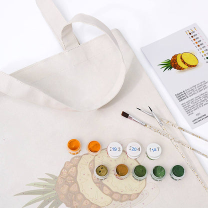 Sliced Pineapple with Crown paint by numbers tote bag – image 17