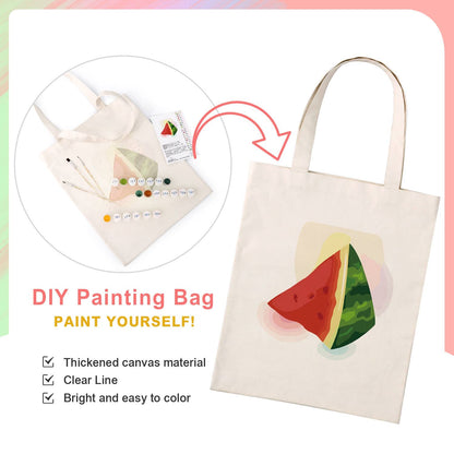 Summer Watermelon Triangles paint by numbers tote bag – image 4