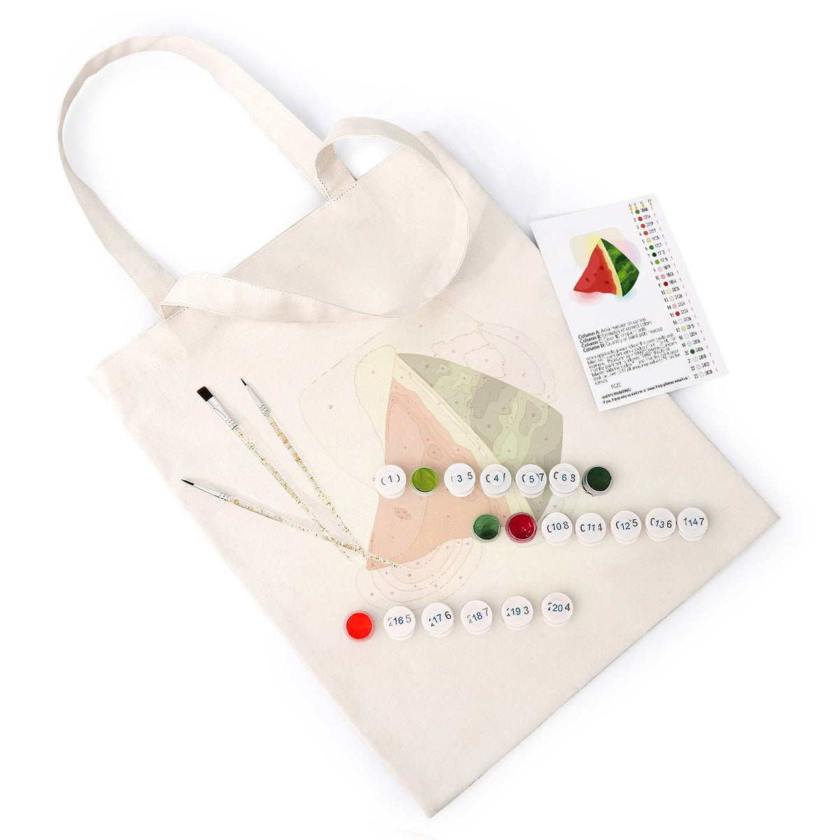 Summer Watermelon Triangles paint by numbers tote bag – image 6
