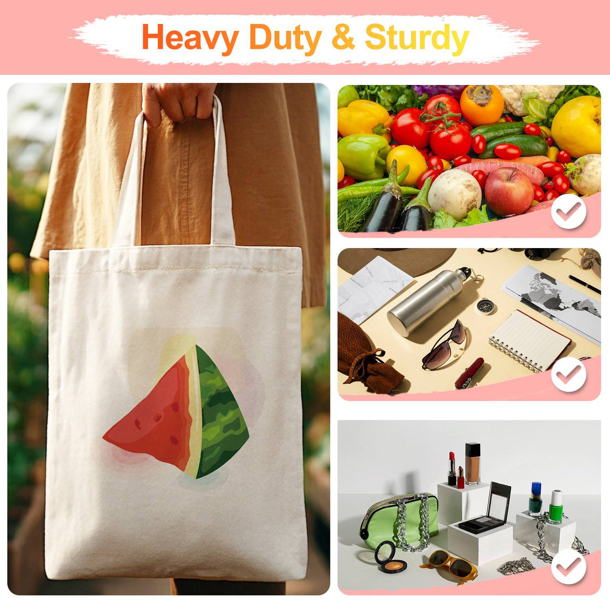 Summer Watermelon Triangles paint by numbers tote bag – image 13