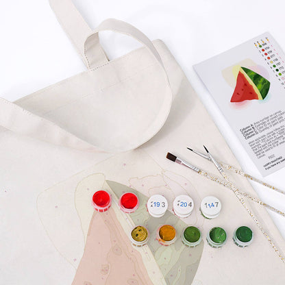 Summer Watermelon Triangles paint by numbers tote bag – image 17