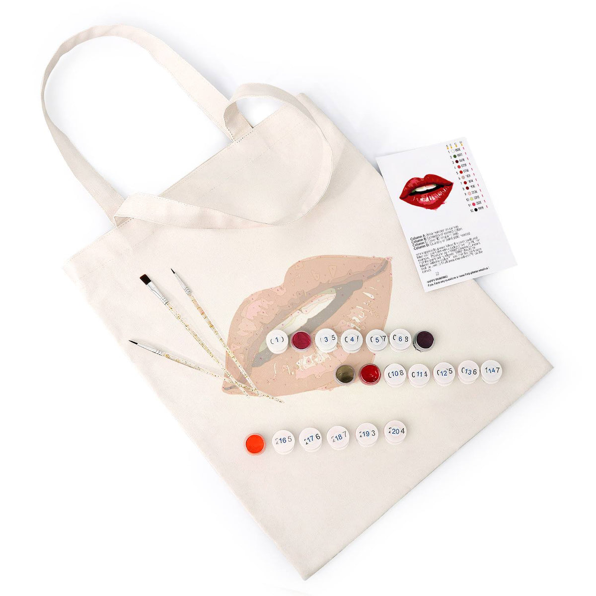 Parted Lips in Cherry Red paint by numbers tote bag – image 6