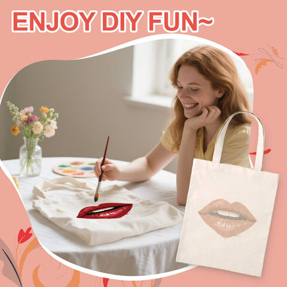 Parted Lips in Cherry Red paint by numbers tote bag – image 9