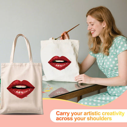 Parted Lips in Cherry Red paint by numbers tote bag – image 12