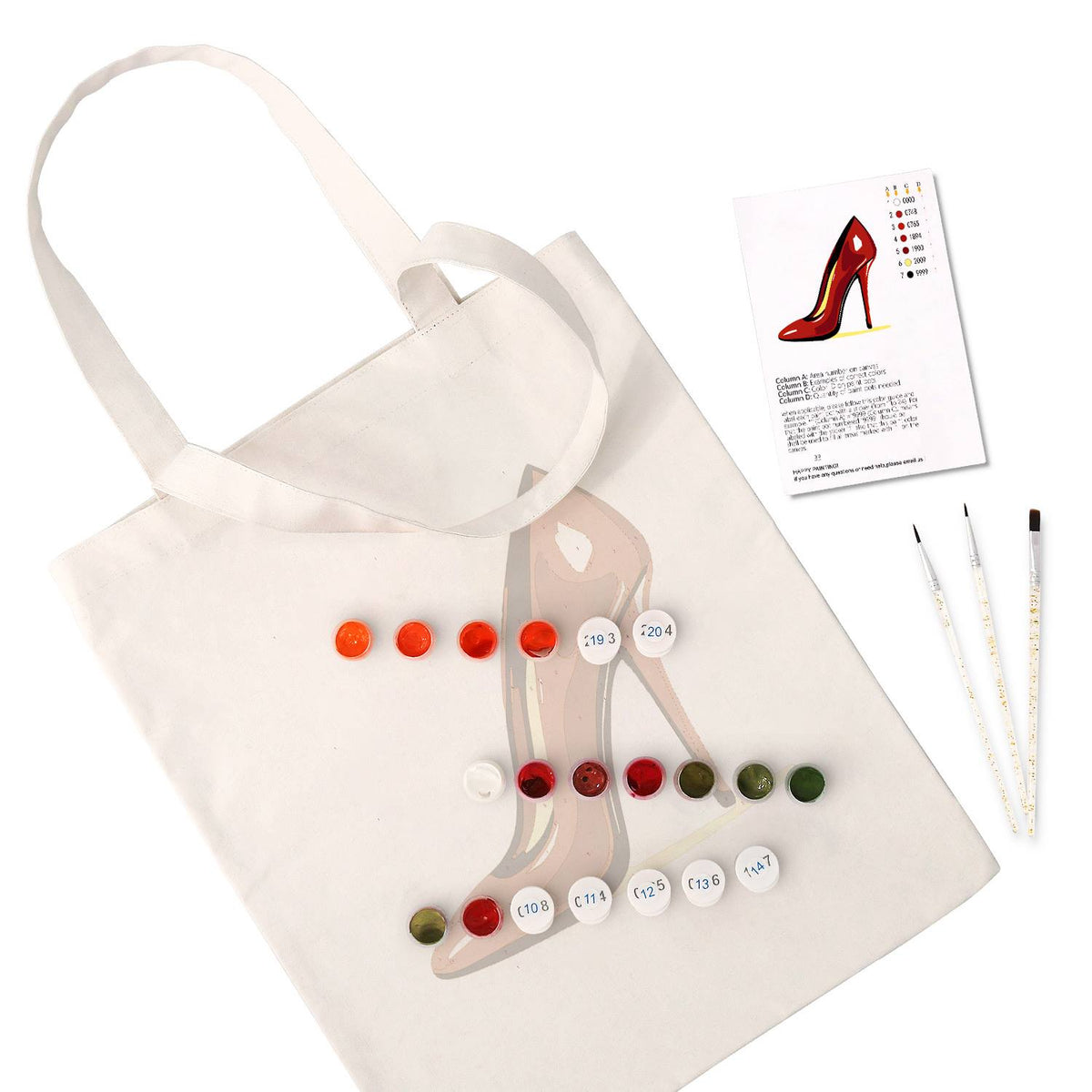 Patent Red Stiletto paint by numbers tote bag – image 2