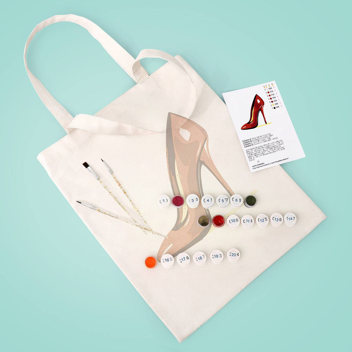 Patent Red Stiletto paint by numbers tote bag – image 5