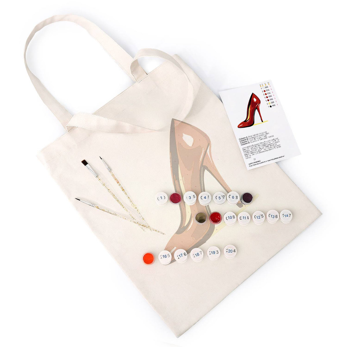 Patent Red Stiletto paint by numbers tote bag – image 6