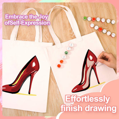 Patent Red Stiletto paint by numbers tote bag – image 7