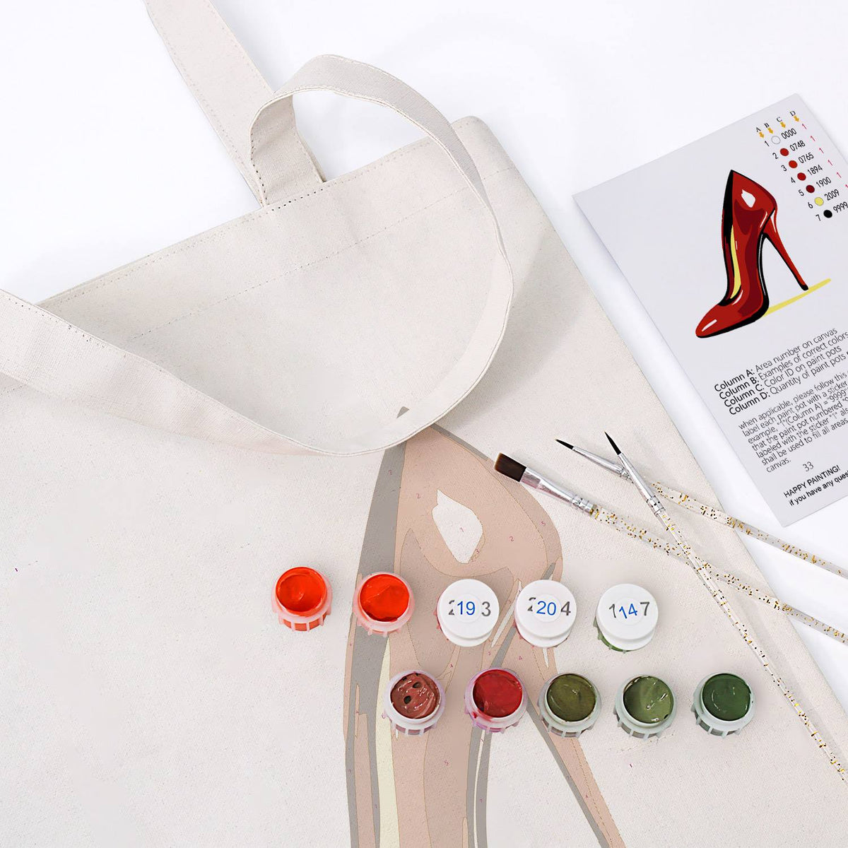 Patent Red Stiletto paint by numbers tote bag – image 17