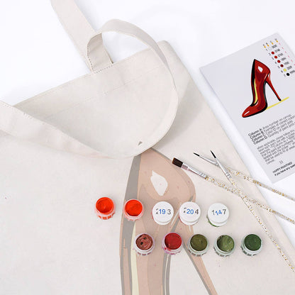 Patent Red Stiletto paint by numbers tote bag – image 17