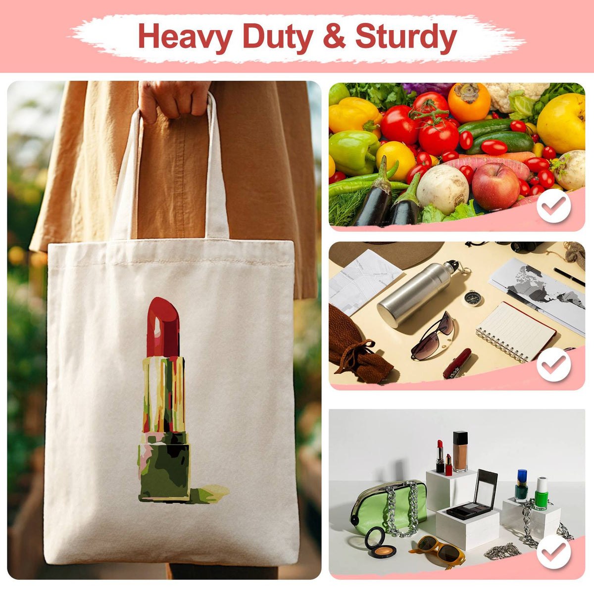 Scarlet Lipstick in Gold Case paint by numbers tote bag – image 13