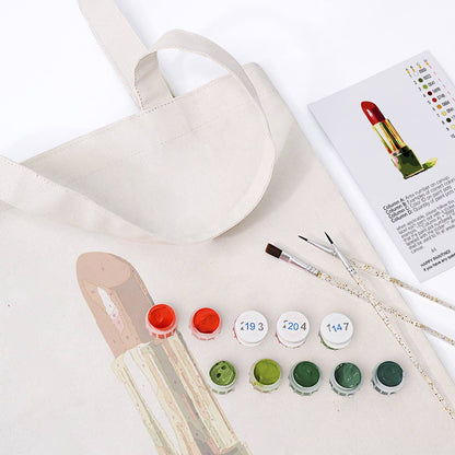 Scarlet Lipstick in Gold Case paint by numbers tote bag – image 18