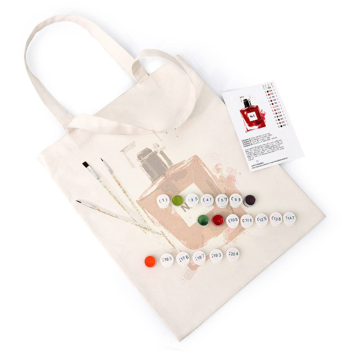 Square Ruby Perfume Bottle paint by numbers tote bag – image 5