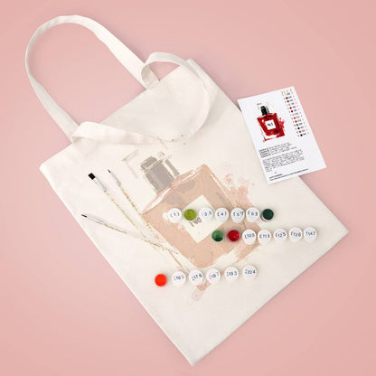 Square Ruby Perfume Bottle paint by numbers tote bag – image 6