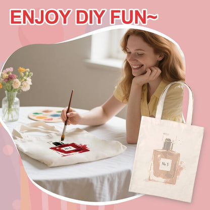 Square Ruby Perfume Bottle paint by numbers tote bag – image 9