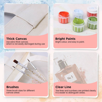 Square Ruby Perfume Bottle paint by numbers tote bag – image 10