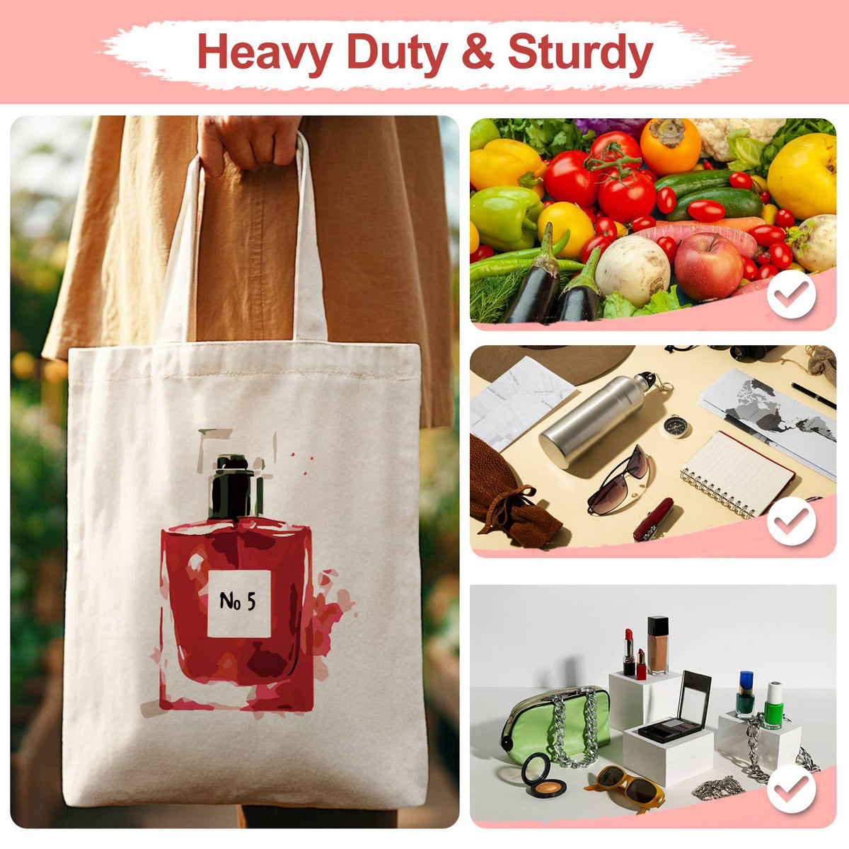 Square Ruby Perfume Bottle paint by numbers tote bag – image 14