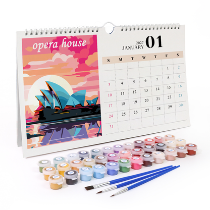 Glowing Landmarks of the World 2027 calendar – Twelve vivid city scenes: Sydney Opera House, Paris, Vienna, London, Madrid, Pisa, Berlin, Toronto, Las Vegas and more