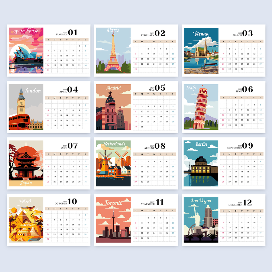 Calendar kit contents