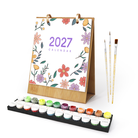 A Year of Garden Blooms 2027 calendar – Twelve flower studies: lavender, tulips, daisies, rose, bluebells, water lily, sunflowers, crocus, lilies, poppies
