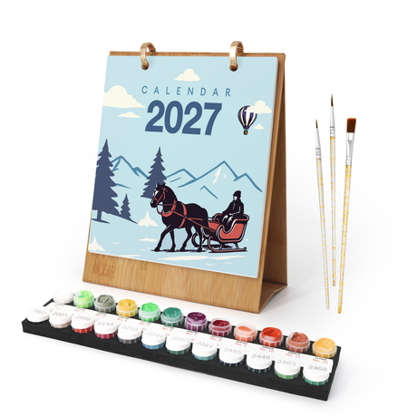 Sleighs, Trams and Steam Trains 2027 calendar – Retro rides: balloon, tram, off-roader, bullet train, cable car, ferry, scooters, bicycle, bus, sleigh and steam train