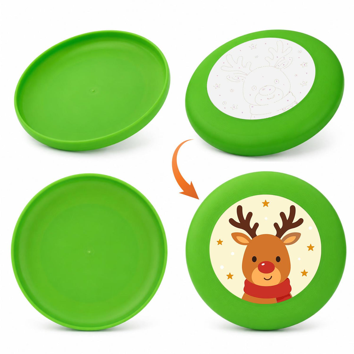 Smiling Christmas Reindeer (Paint by Numbers Flying Disc)