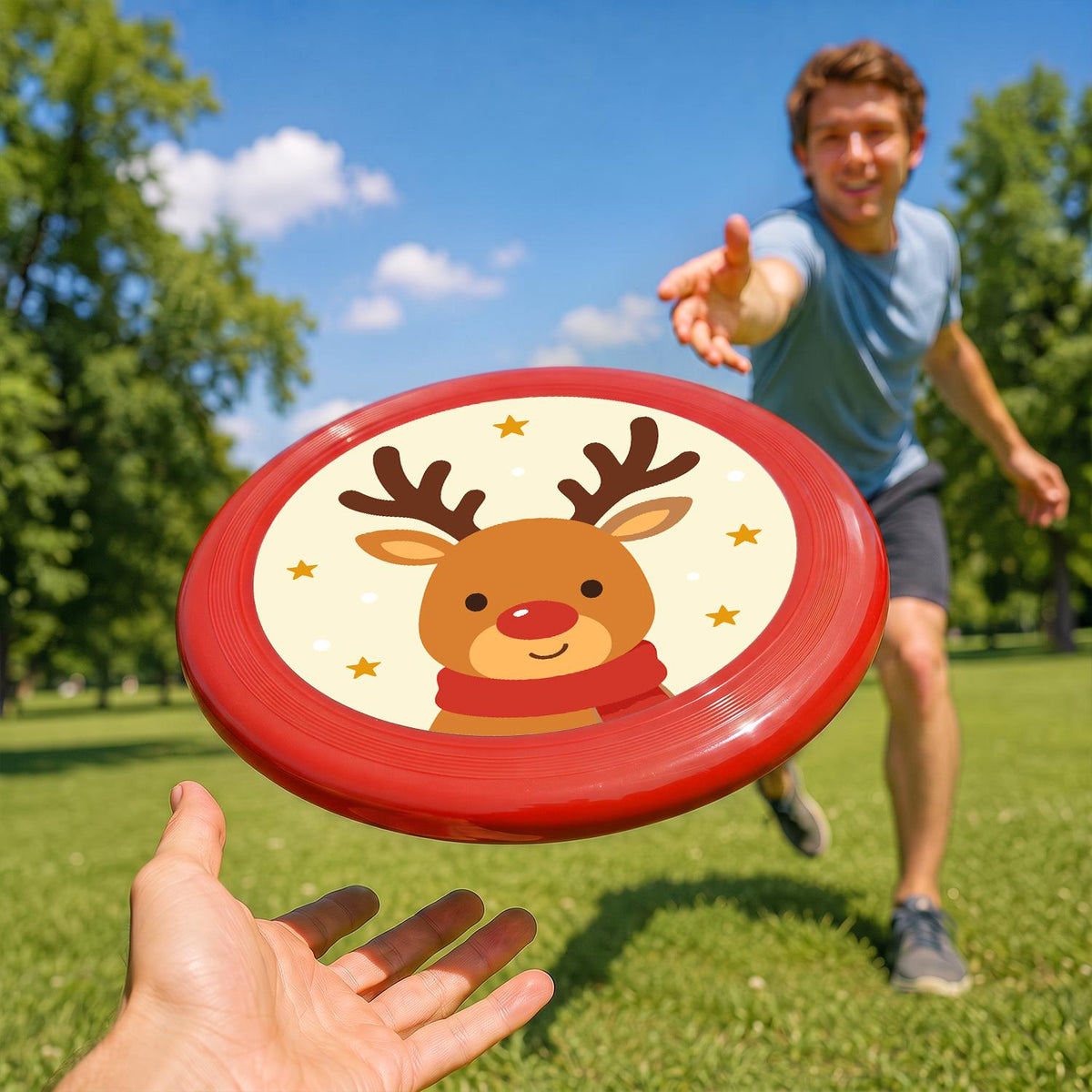 Smiling Christmas Reindeer (Paint by Numbers Flying Disc)