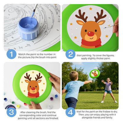 Smiling Christmas Reindeer (Paint by Numbers Flying Disc)